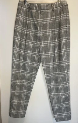 Banana Republic Plaid Dress Pants Women’s Size 10L Black/Gray/White NWT - Image 1 of 4