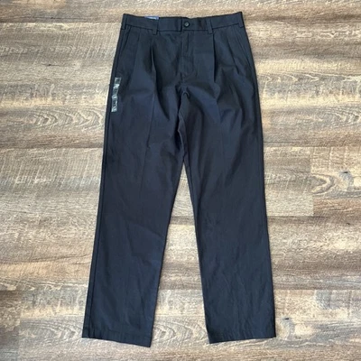 Croft Barrow Fácil Cuidado Caqui Para Hombre 32X32 Calce Clásico Negro Plisado Oficina Nuevo con Etiquetas Foto 1 de 4