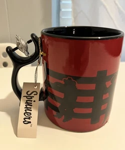 Vintage Spinners Department 56 Cowboy Zaun Spur Kaffee Zappeltasse rot und schwarz - Bild 1 von 5