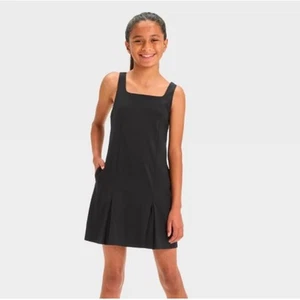All In Motions Girls XL 14 Uniform Dress Athletic Activewear Black Pleated UV - Picture 1 of 7