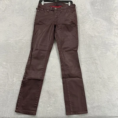 Rock & Republic Faux Leather Skinny Pants Women 10M Red Berlin Punk Vintage - Image 1 of 4