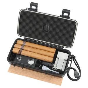 Caja Humidor de Viaje con Accesorios para Puros Cedro Español, Humidificador, Cortador - Imagen 1 de 7