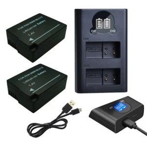 Lot de 2 batteries + double chargeur USB-C avec LCD pour Panasonic Leica BPDC12 Sigma BP51 - Photo 1/3