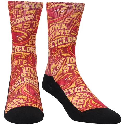 Women's Rock Em Socks Iowa State Cyclones Logo Sketch Crew Socks Cover