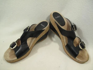 Dansko Carla vollnarbige Slipper Keilabsatz Sandalen schwarz Damengröße 41 ~ USA Größe 10 - Bild 1 von 15