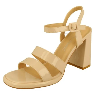 Sandálias femininas Anne Michelle - F1R2048 patente biqueira aberta bloco salto alto - Imagem 1 de 4