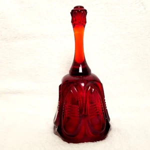 Vintage Fenton Art Glass Ruby Red Barred Oval Bell 1986 - Picture 1 of 5
