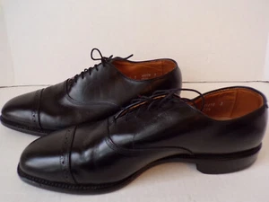 Allen Edmonds~Dress Shoes~Mens 12 D Black~Park Avenue Cap Toe~Oxford Leather - Picture 1 of 10