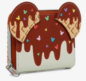Loungefly Disney Mickey Mouse Ice Cream Geldbörse Waffel Kegel Streusel BRANDNEU! - Bild 1 von 4