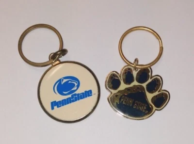 Par de Llaveros Penn State Redondos Azul y Blanco Logo y Pata Estampado Nittany Lions Foto 1 de 4