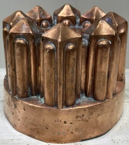 1890s Hand Hammered Antique English Victorian Copper Pudding Jelly Baking Mold - Bild 1 von 9