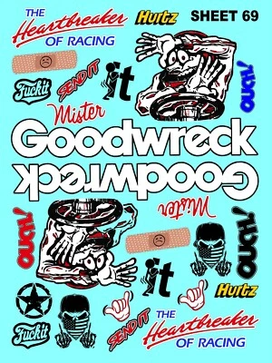 CLEAR VINYL RACING Sticker Variety SHEET 69-R/C MODEL Die-cut -Decals 1/8 -1/10 - Image 1 of 4