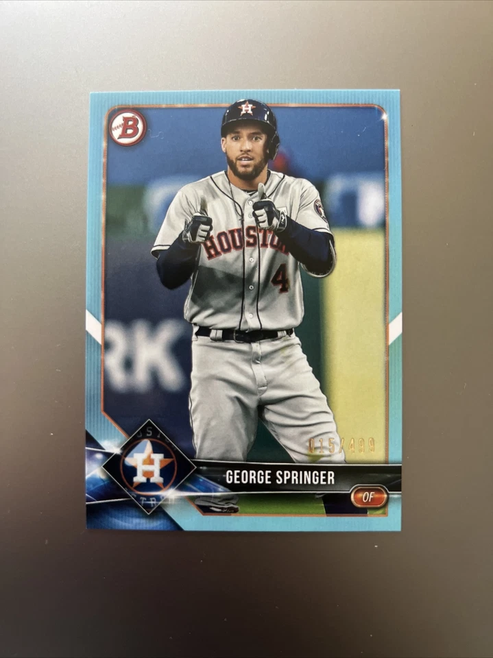 2018 Bowman Sky Blue #14 George Springer Astros /499 - Image 1 of 2