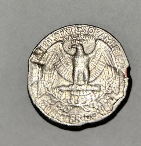 Rare 1992 Quarter error  coin ,mechanical injury Cover