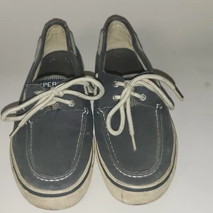 Zapatos de barco de 2 ojos Sperry Top Sider Halyard con cordones lona0777914 azul para hombre 9M - Imagen 1 de 6