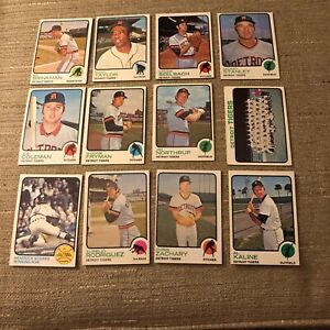 1973 Detroit Tigers Complete Team Set 30 Cards Plus Yearbook