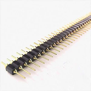 Gold Plated 2.54mm Male 40 Pin Single Row Straight Round Pin Header Strip 10 Pcs - Picture 1 of 1