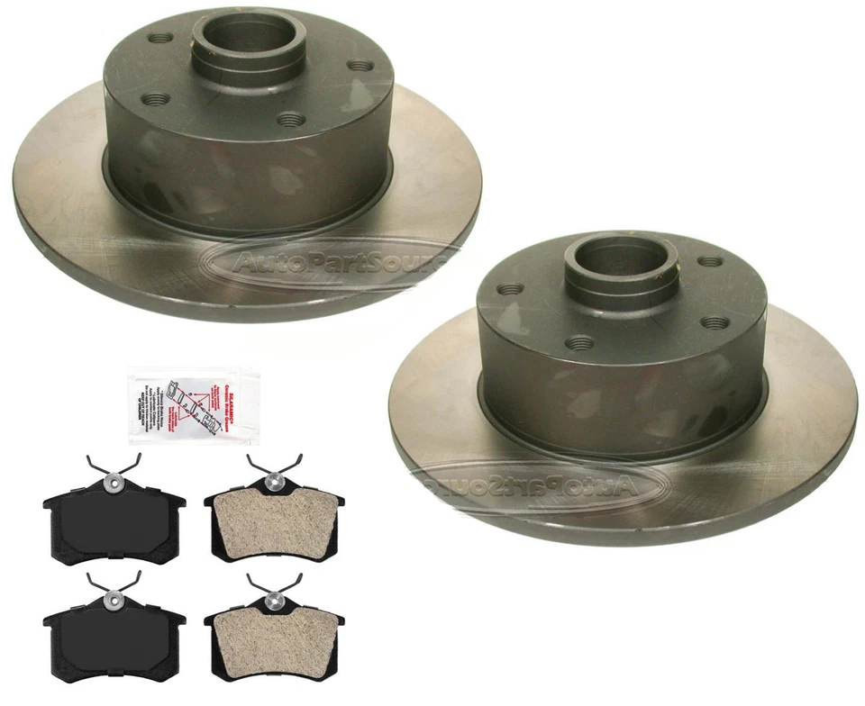 Rear Disc Brake Rotors and Semi Metallic Brake Pads For 2000-2001 Audi A4 - Image 1 of 4