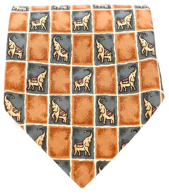 Corbata de sarga de seda vintage Jim Thompson para hombre foulard baúl elefante 58 x 3,5 Foto 1 de 3