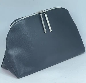 Lancome Faux Leather Zippered Cosmetic Makeup Travel Pouch Bag - Grayish Black - Picture 1 of 10