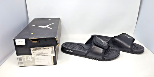 Nike Air Jordan NOS Hydro 2 Slides nero argento metallizzato (312527 001) TAGLIA 14