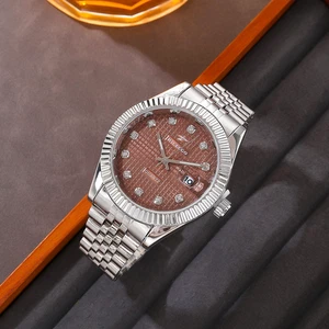 40MM RICECGO Luxus Quarz Herrenuhr Edelstahl Klassische Armbanduhr NEU - Bild 1 von 4