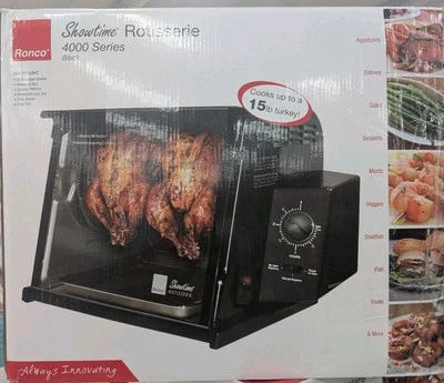 RONCO Showtime Rotisserie And BBQ Oven 4000 In Black Removable Dishwasher Safe