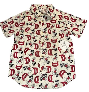 NWT Disney Parks Forever Junk Food Retro Mickey Mouse Button Up Shirt Youth M - Picture 1 of 4