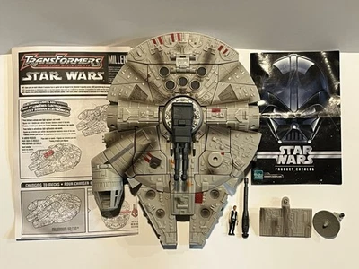 Transformers Star Wars MILLENNIUM FALCON HAN/CHEWBACCA+Guns+Fig+Dish~WORKS/Parts - Image 1 of 4