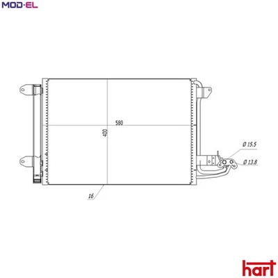 CONDENSER AIR CONDITIONING 606 472 FOR SKODA OCTAVIA/II/Combi SUPERB YETI  VW - Image 1 of 4