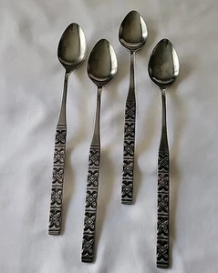 EKCO Eterna Montalo Set of 4 Iced Tea Spoons Japan Stainless Steel Flatware - Picture 1 of 5