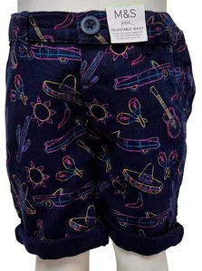 Pantalones Cortos de Playa MARKS & SPENCER Niños Niños Azul Marino Cintura Elástica UPF 50+ 2-3 Años - Imagen 1 de 2