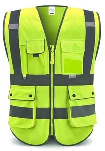 Chaleco de seguridad reflectante XIAKE para hombres y mujeres Chaleco de alta visibilidad clase 2 con... - Imagen 1 de 5