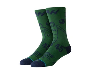 Stance Casual NBA Donovan Stencil Green/Navy Crew Socks M545D19MIT-GRN - Picture 1 of 1