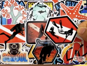 Lot of 60 Scuba Diver Decal Stickers   Nice Lot. Good Color Glossy - Picture 1 of 8