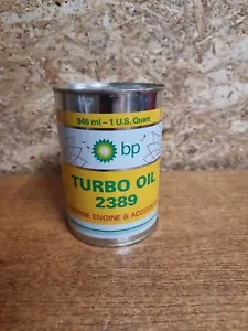 Vintage Bp Turbo Oil 2389 Tin Can Aicraft Turbine Engine - Foto 1 di 7