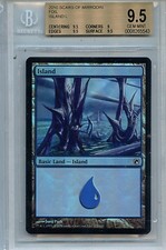 MTG  Island Land BGS 9.5 Scars of Mirrodin Foil Magic Card 5543 Amricons