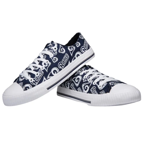 Los Angeles LA Rams NFL Women’s Size 9 Repeat Print Low Top Canvas Shoe Sneakers Cover