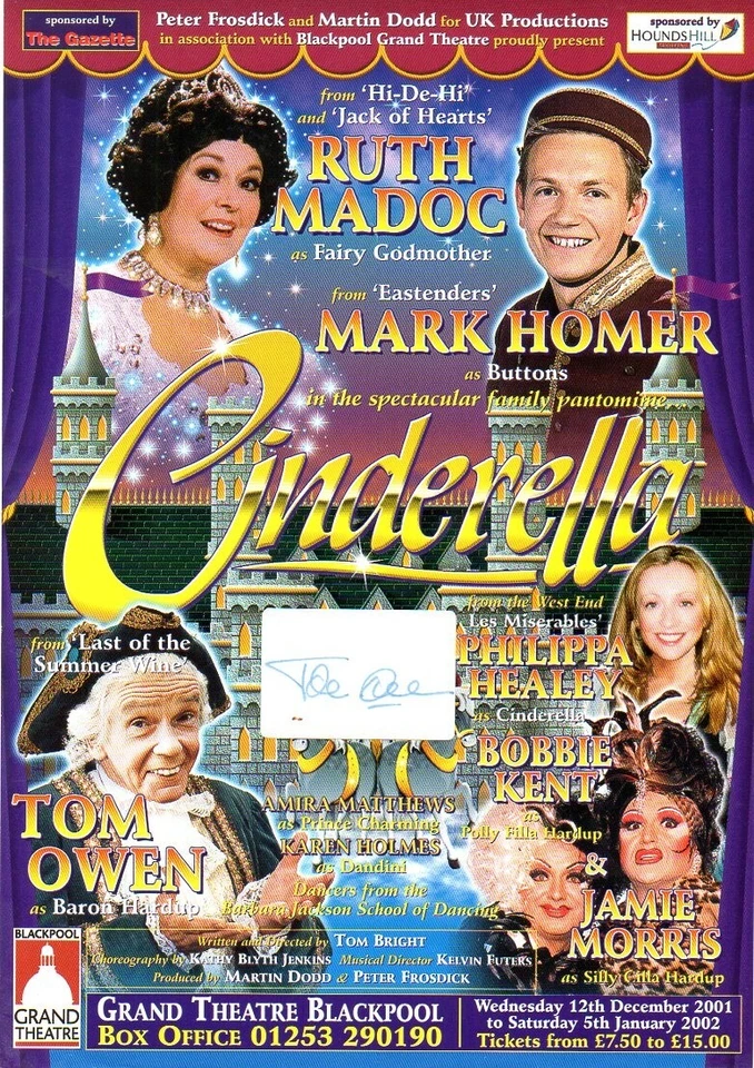 Tom Owen Autograph - Last of The Summer Wine - Signed Flyer - Image 1 of 1