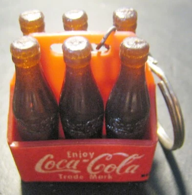 COCA-COLA X6 BUTTLES SMALL VINTAGE KEYCHAIN MID OF 70S VG MADE IN TAIWAN - Image 1 of 4