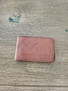 Vintage Brown Leather Duck Hunting Money Clip - Picture 1 of 3