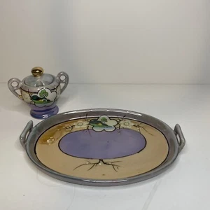 T&T Takito Lustreware handbemalt Zuckerdose / Tablett Japan Haus See - Bild 1 von 23