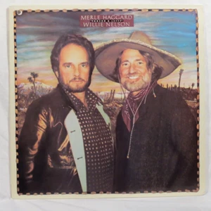 MERLE HAGGARD / WILLIE NELSON Ponchy & Lefty 1982 1st US error Pancho LP EX - Picture 1 of 5
