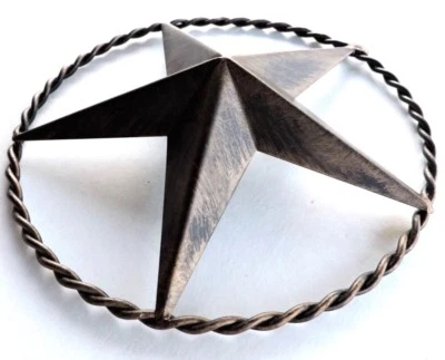 Star Metal Wall Braided Round 3D Decor 6 1/4 inch New Rustic Decor Distressed - Image 1 of 4