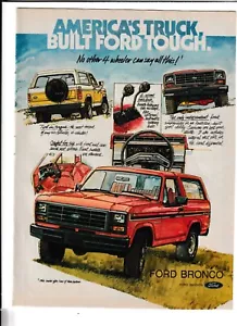 Anuncio original de la revista Ford Bronco 1982 "¡Ningún otro vehículo de 4 ruedas puede decir todo esto!" - Imagen 1 de 1