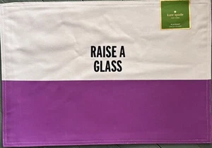 NWT Kate Spade 1 One Placemat Food for Thought Purple Violet Raise a Glass - Picture 1 of 2