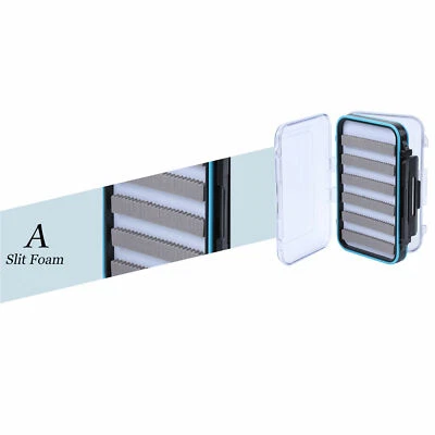 Caja de pesca con mosca de plástico impermeable de almacenamiento estuche de pesca de doble lado con espuma Foto 1 de 4