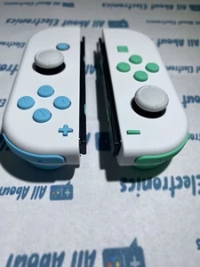 Nintendo Switch Custom Joycon Animal Crossing Theme Joy-Con set White Soft touch - Picture 1 of 9