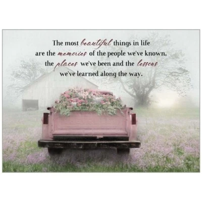 Tarjeta Escritura Cumpleaños Cama Flor Camión Rosa Religiosa Cristiana Sus Mujeres  Foto 1 de 2