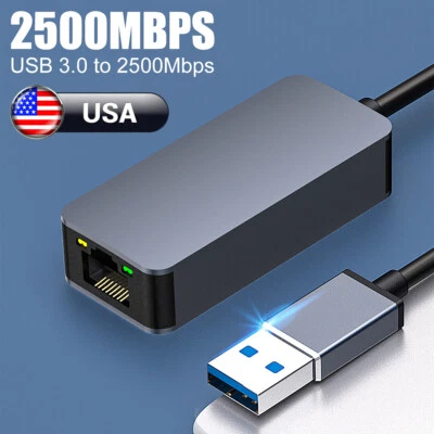 2500Mbps 2.5G USB Ethernet Adapter To 2.5 Gigabit RJ45 LAN Network Adapter Cable - Image 1 of 4